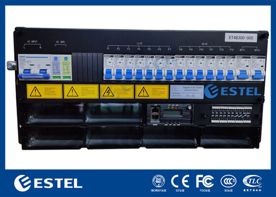 IP55 দুই ক্যাবিন টেলিকম পাওয়ার সিস্টেম পাওয়ার এবং ব্যাটারির জন্য দুই সারির দুটি কক্ষ সহ