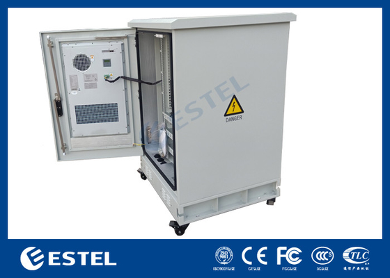 ET8080130A-22U এয়ার কন্ডিশনার কুলিং এবং চার চাকার সাথে আউটডোর টেলিকম ক্যাবিনেট