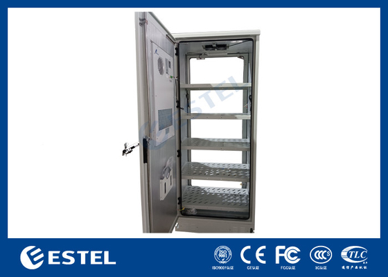 ET9070220-42U এসি এয়ার কন্ডিশনার এবং ব্যাটারি স্টোরেজ শেল্ফ সহ টেলিকম আউটডোর ব্যাটারি ক্যাবিনেট