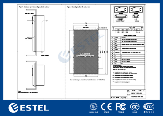 48V ডিসি 325W/K এনক্লোজার হিট এক্সচেঞ্জার RS485 MODBUS RTU কমিউনিকেশন সহ