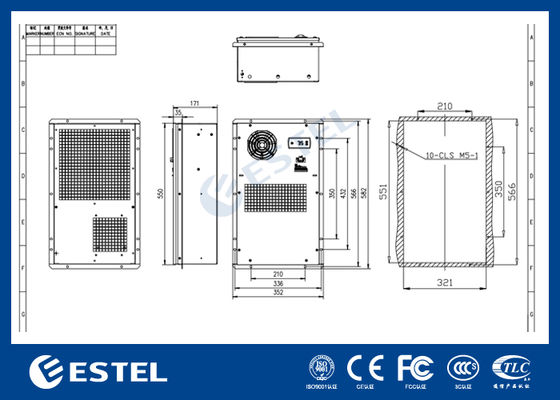220VAC থার্মো ইলেকট্রিক ক্যাবিনেট কুলার 300W ছোট ঘরের জন্য এয়ার কন্ডিশনার সমাধান