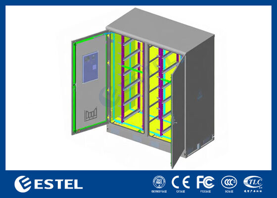IP65 42U দ্বৈত-কম্পার্টমেন্ট আউটডোর বৈদ্যুতিক ক্যাবিনেট – RAL7035, উন্নত স্থায়িত্ব এবং সুরক্ষার জন্য 1.5 মিমি গ্যালভানাইজড স্টিল ও SUS316 স্টেইনলেস স্টিলের কাঠামো