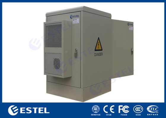 কুলিংয়ের জন্য এয়ার কন্ডিশনার সহ দুটি ডোর 16U IP65 আউটডোর টেলিকম ক্যাবিনেট ফ্লোর মাউন্ট